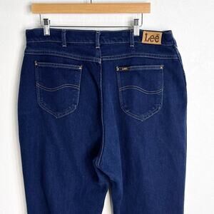 Vintage Lee Jeans Womens Dark Wash Stretch Jeans High Rise Western Plus Size